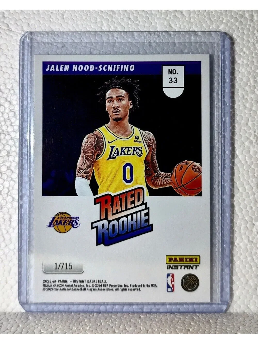 Jalen Hood-Schifino 2023-24 Panini NBA #33 Rated Rookie Retro Card Lakers 1/715